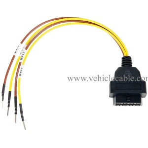 OLLGEN 30cm/12 1ft Feet OBD OBDII OBD2 16 Pin Female Connector CAN Line Jumper Tester Cable Universal Pigtail DIY Mobley Adapter for Car Motorcycle 