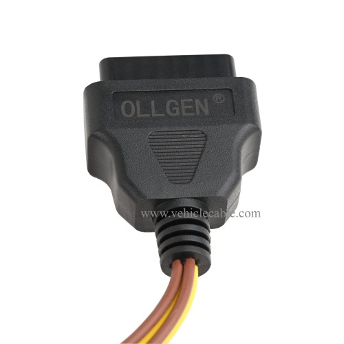 OLLGEN 1ft Feet 30cm/12 J1962 OBD2 OBD-II Female 16 Pin Connector to 4 Pin Open Pigtail Plug Wire