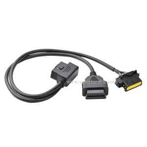OLLGEN 50cm 20" Right Angle OBD2 OBD II Full 16 Pin Male Y Open Splitter Connector, J1962 Male to 2 Female Thick Wire Cable Adapter Extension Cord for GPS Tracker 