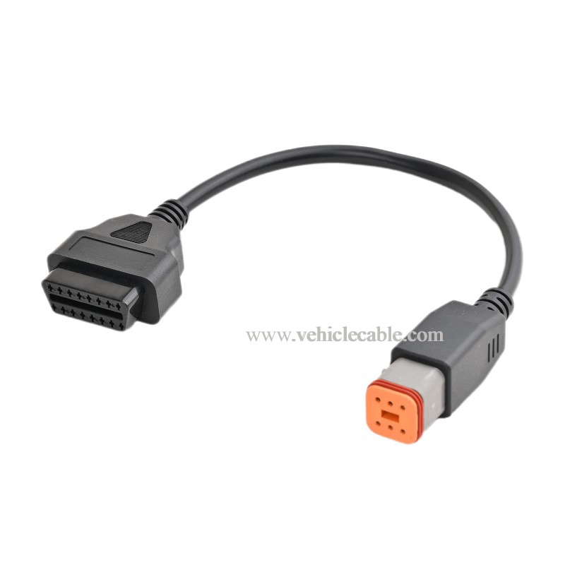 OLLGEN 30cm/12 6Pin Female to OBD2 16Pin Diagnostic Scanner Adapter Fits for Motorcycles OBD Adapter Cable (6 Pin) 