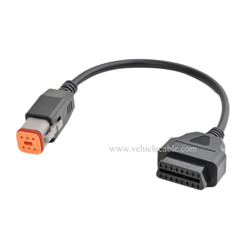 OLLGEN 30cm/12 6Pin Female to OBD2 16Pin Diagnostic Scanner Adapter Fits for Motorcycles OBD Adapter Cable (6 Pin) 