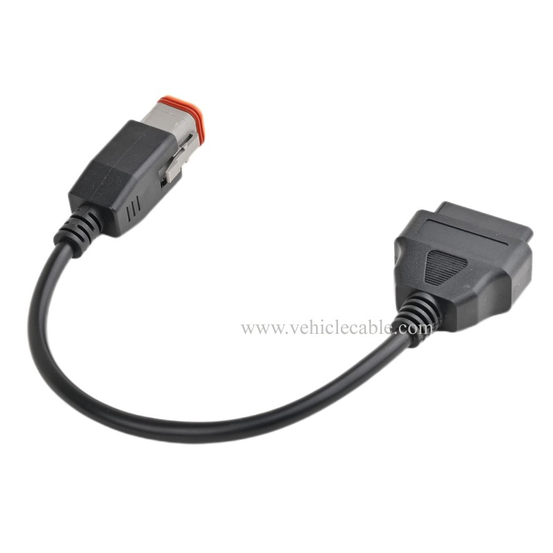 OLLGEN 30cm/12 6Pin Female to OBD2 16Pin Diagnostic Scanner Adapter Fits for Motorcycles OBD Adapter Cable (6 Pin) 