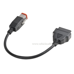 OLLGEN 30cm/12 6Pin Female to OBD2 16Pin Diagnostic Scanner Adapter Fits for Motorcycles OBD Adapter Cable (6 Pin) 