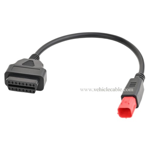 OLLGEN 30cm/12 6 Pin Male to OBD2 16Pin Diagnostic Scanner Adapter Fits for Motorcycles OBD Female Adapter Cable