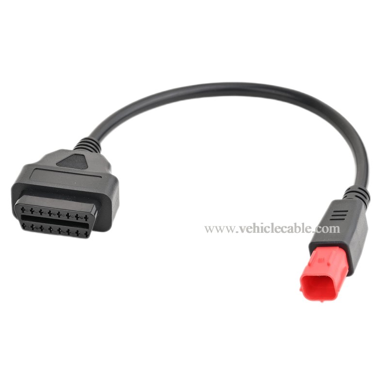 OLLGEN 30cm/12 6 Pin Male to OBD2 16Pin Diagnostic Scanner Adapter Fits for Motorcycles OBD Female Adapter Cable 