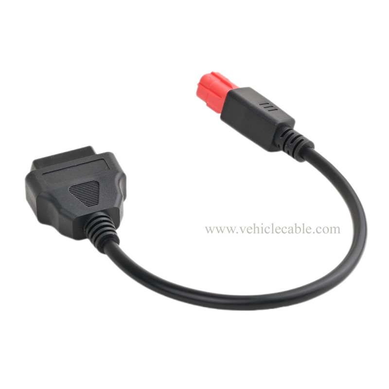 OLLGEN 30cm/12 6 Pin Male to OBD2 16Pin Diagnostic Scanner Adapter Fits for Motorcycles OBD Female Adapter Cable 