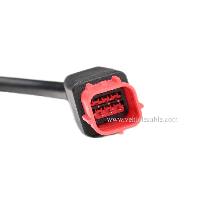 OLLGEN 30cm/12 6 Pin Male to OBD2 16Pin Diagnostic Scanner Adapter Fits for Motorcycles OBD Female Adapter Cable 