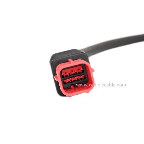 OLLGEN 30cm/12 6 Pin Male to OBD2 16Pin Diagnostic Scanner Adapter Fits for Motorcycles OBD Female Adapter Cable