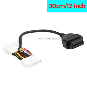 OLLGEN 1ft Feet 30cm/12 OBD2 Scanner Adapter USB Connector Harness Diagnostic Scanner Splitter Cable 