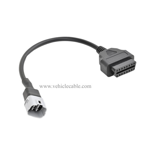 OLLGEN 1ft 30cm 6 Pin to OBD 16 Pin Motorbike OBD II Adapter,Motorcycle OBD2 Diagnostic Cable