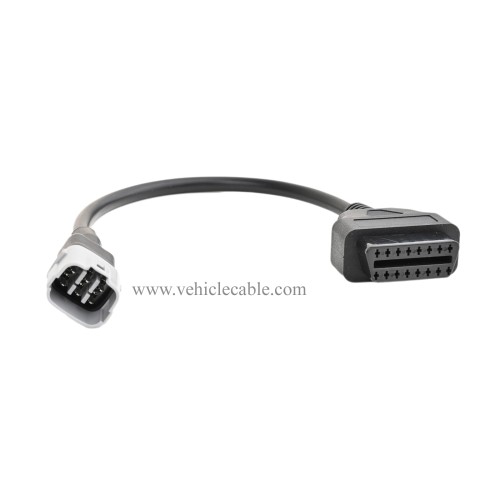 OLLGEN 1ft 30cm 6 Pin to OBD 16 Pin Motorbike OBD II Adapter,Motorcycle OBD2 Diagnostic Cable