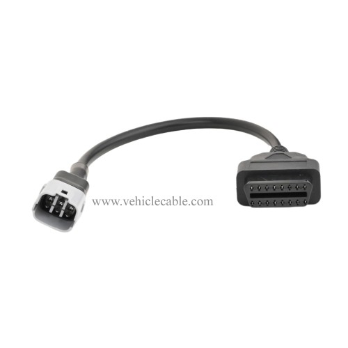 OLLGEN 1ft 30cm 6 Pin to OBD 16 Pin Motorbike OBD II Adapter,Motorcycle OBD2 Diagnostic Cable