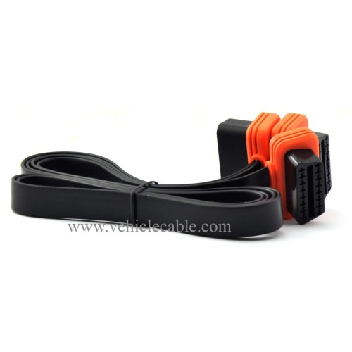 OLLGEN 3.3 Feet 1M 39" OBD II OBD2 16 Pin Ultra Flat Low Profile 1 Male Splitter to 2 Female Extension Cable Car Diagnostic Extender Cord Adapter