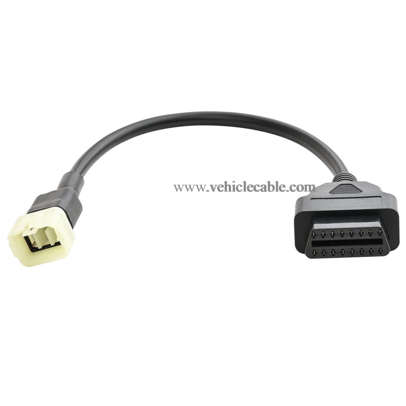 OLLGEN 30cm 1ft 12" 3 Pin to OBD 16 Pin Motorbike OBD II Adapter,Motorrad Motorcycle OBD2 Diagnostic Cable for KTM 