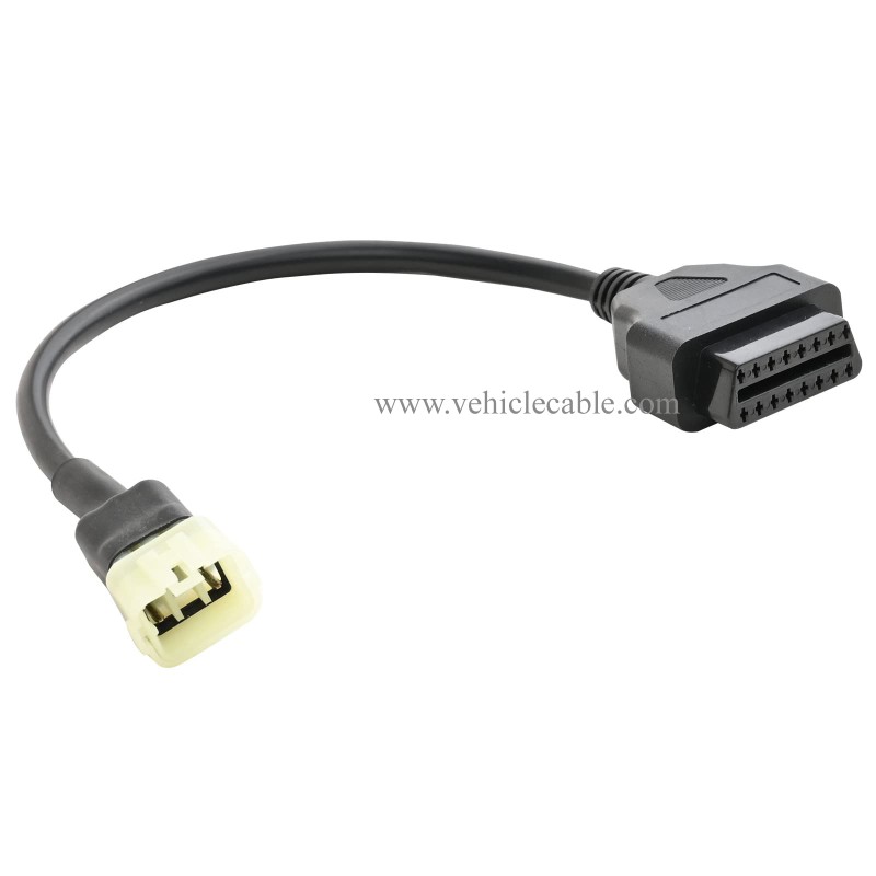 OLLGEN 30cm 1ft 12" 3 Pin to OBD 16 Pin Motorbike OBD II Adapter,Motorrad Motorcycle OBD2 Diagnostic Cable for KTM 