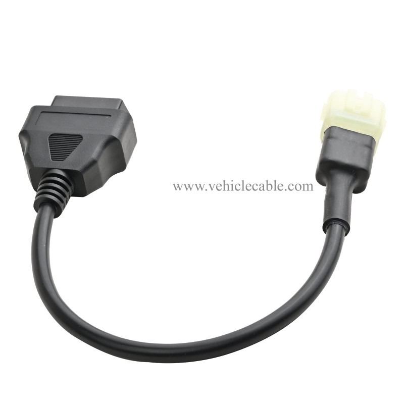 OLLGEN 30cm 1ft 12" 3 Pin to OBD 16 Pin Motorbike OBD II Adapter,Motorrad Motorcycle OBD2 Diagnostic Cable for KTM 