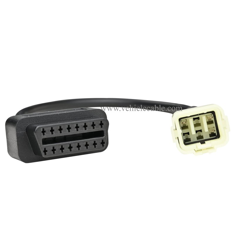 OLLGEN 30cm 1ft 12" 3 Pin to OBD 16 Pin Motorbike OBD II Adapter,Motorrad Motorcycle OBD2 Diagnostic Cable for KTM 