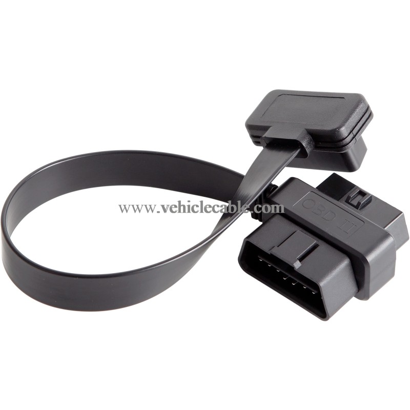 OLLGEN 30cm 16 Pin OBD II OBD2 Splitter Cable Car Diagnostic Female to 1x Male and 1 x Female Extension Cord Adapter