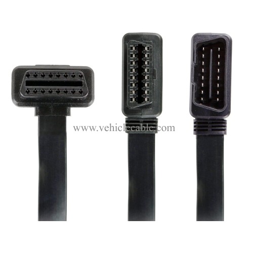 OLLGEN 30cm 16 Pin OBD II OBD2 Splitter Cable Car Diagnostic Female to 1x Male and 1 x Female Extension Cord Adapter