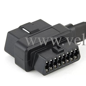 OLLGEN 30cm 16 Pin OBD II OBD2 Splitter Cable Car Diagnostic Female to 1x Male and 1 x Female Extension Cord Adapter 