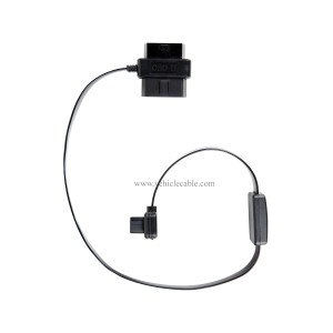 OLLGEN 60cm 2ft OBD II OBD2 16 Pin Car Diagnostic Splitter Cord Female to Male/Female Extension Cable Adapter with Power Switch 