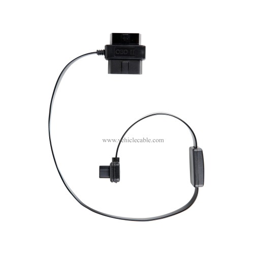 OLLGEN 60cm 2ft OBD II OBD2 16 Pin Car Diagnostic Splitter Cord Female to Male/Female Extension Cable Adapter with Power Switch