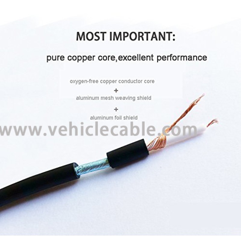 OLLGEN RCA Video Cable,Digital Audio Coaxial Cable with Male to Male Single Plug,A/V Extension Cord for Subwoofer Car Rear View Parking Buckup Camera,3m/10feet 