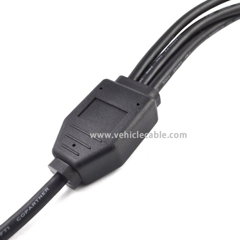 OLLGEN OBD2 Splitter Cable,OBD-II Extension Cable,1 Male to 3 Female Car Diagnostic Extender Cord Adapter,16 Pin Right Angle,1.6ft/50cm 