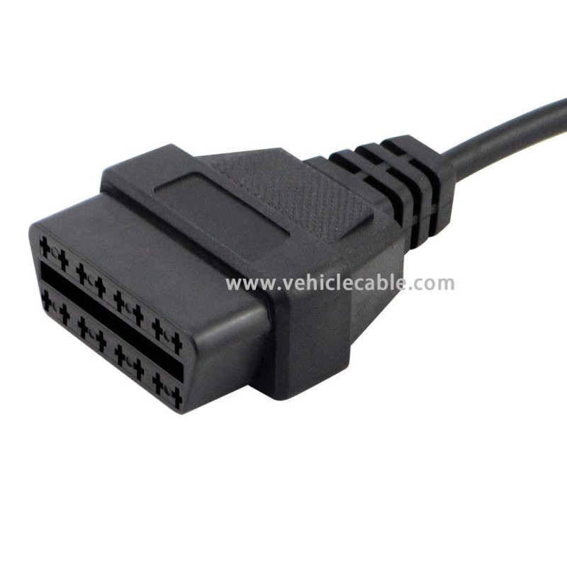 OLLGEN 1M/3.3ft Car OBD2 Vehicle ECU Emergency Power Supply Cable Car Memory Save Any 12V DC Power Source with Cigarette Lighter to OBD Female Connector Cable Adapter Black 