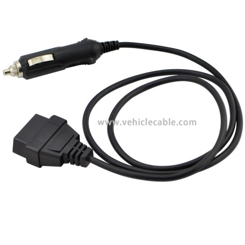 OLLGEN 1M/3.3ft Car OBD2 Vehicle ECU Emergency Power Supply Cable Car Memory Save Any 12V DC Power Source with Cigarette Lighter to OBD Female Connector Cable Adapter Black