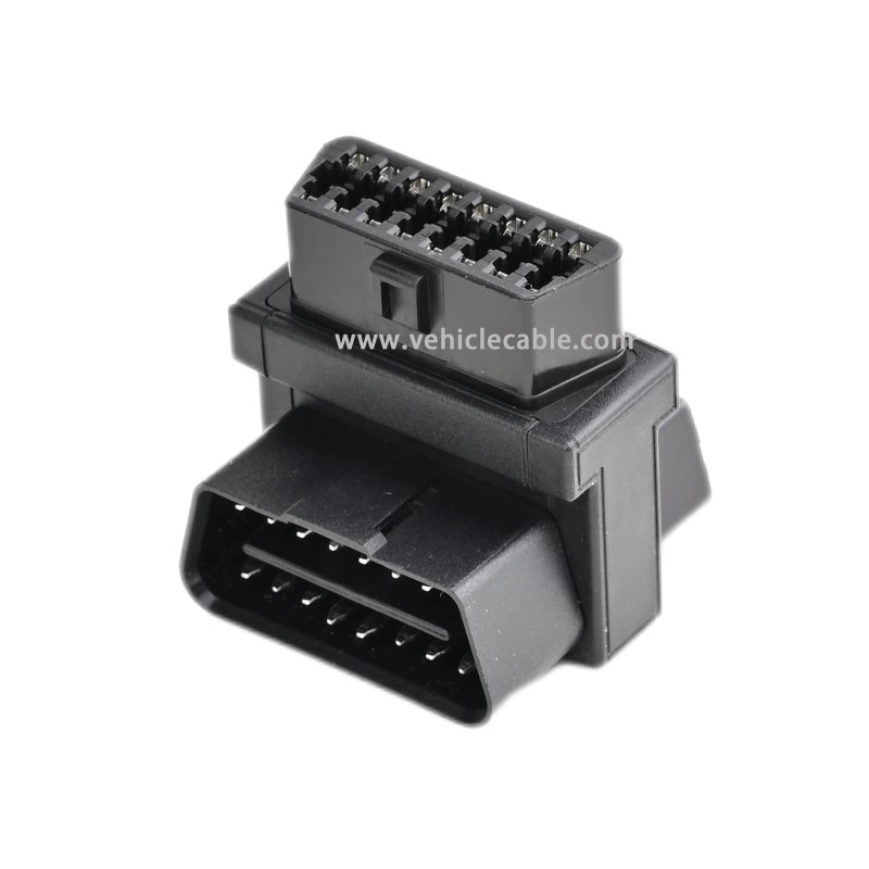 OLLGEN Mini Size OBD2 OBDII Full 16 Pin Male to Dual Female Adapter for Diagnostic Extender 1 to 2 OBD 2 Port Extension Converter Connector 