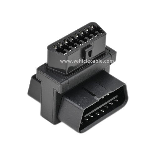 OLLGEN Mini Size OBD2 OBDII Full 16 Pin Male to Dual Female Adapter for Diagnostic Extender 1 to 2 OBD 2 Port Extension Converter Connector
