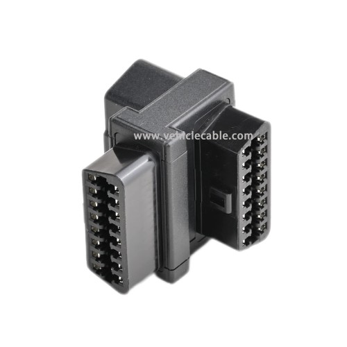 OLLGEN Mini Size OBD2 OBDII Full 16 Pin Male to Dual Female Adapter for Diagnostic Extender 1 to 2 OBD 2 Port Extension Converter Connector