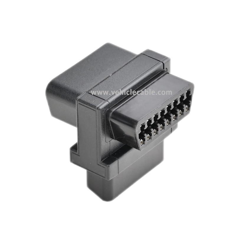 OLLGEN Mini Size OBD2 OBDII Full 16 Pin Male to Dual Female Adapter for Diagnostic Extender 1 to 2 OBD 2 Port Extension Converter Connector 